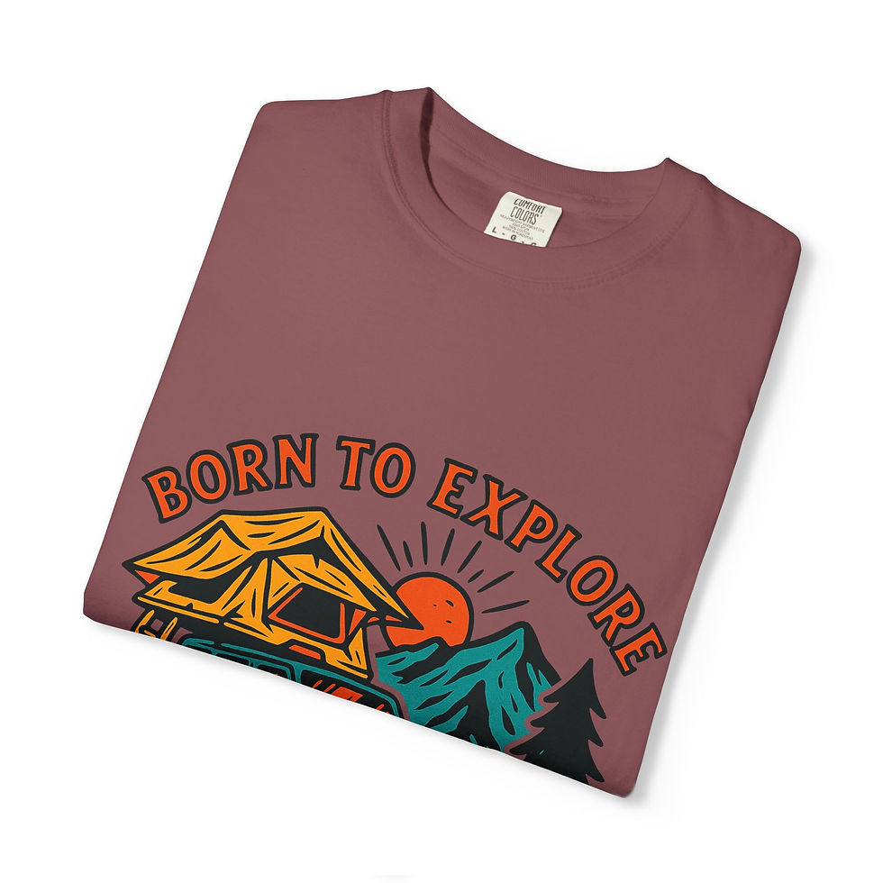 Thumbnail: T-Shirt — Born to Explore 'Beautiful Nature' Camping Jeep Graphic