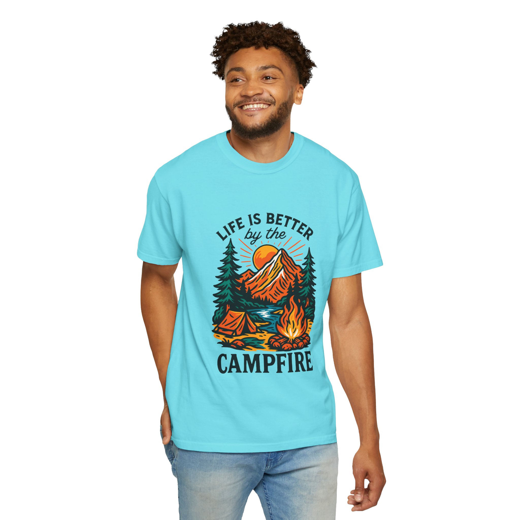 Campfire T-Shirt — "Life Is Better by the Campfire" Outdoor Camping Graphic Tee