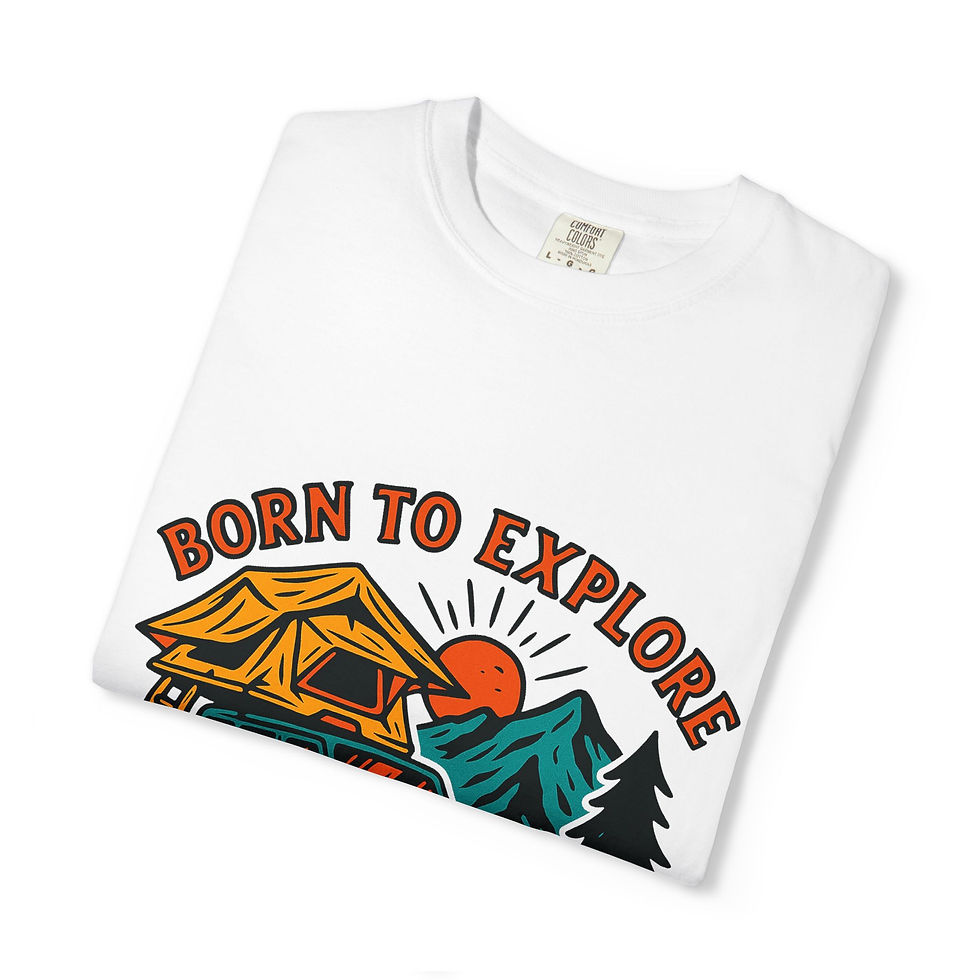 Thumbnail: T-Shirt — Born to Explore 'Beautiful Nature' Camping Jeep Graphic