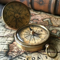 A vintage compass as a nautical navigation tool