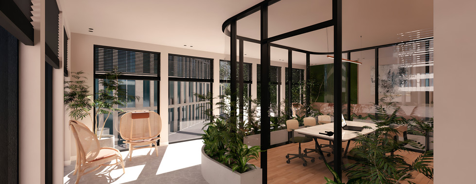 Biophilic design - vergaderruimte - kantoorinterieur - kantoorinrichting - interieurbeplanting