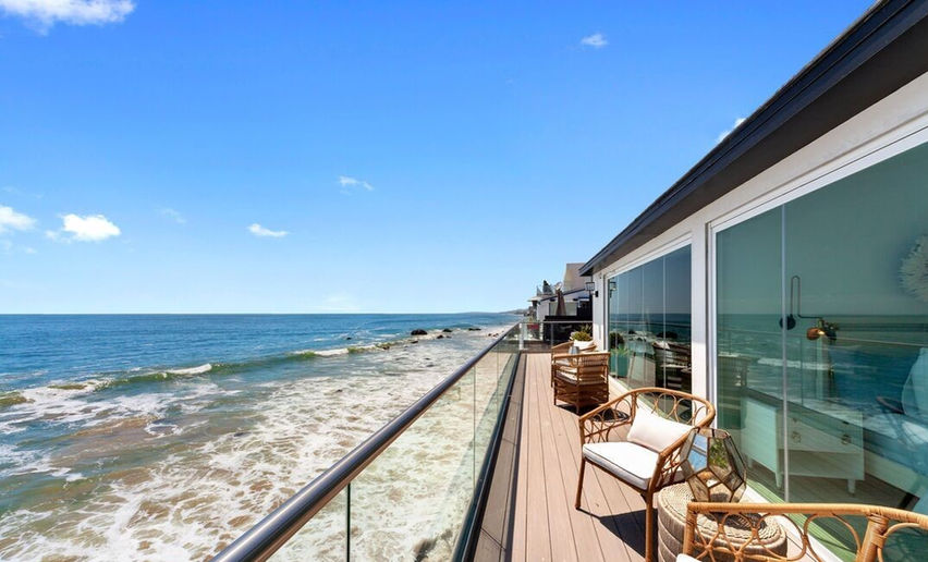Ocean view from deck, Malibu Kanan Twin Houses