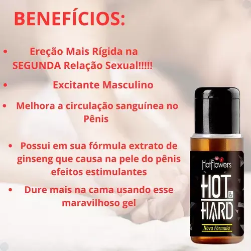 Miniatura: Kit Gel Masculino Hot Hard Estimula Ereção+ Gel Volumão 25gr