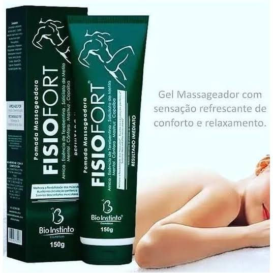 Miniatura: Gel massageador Fisiofort verde para dores musculares e pós treinos 150g