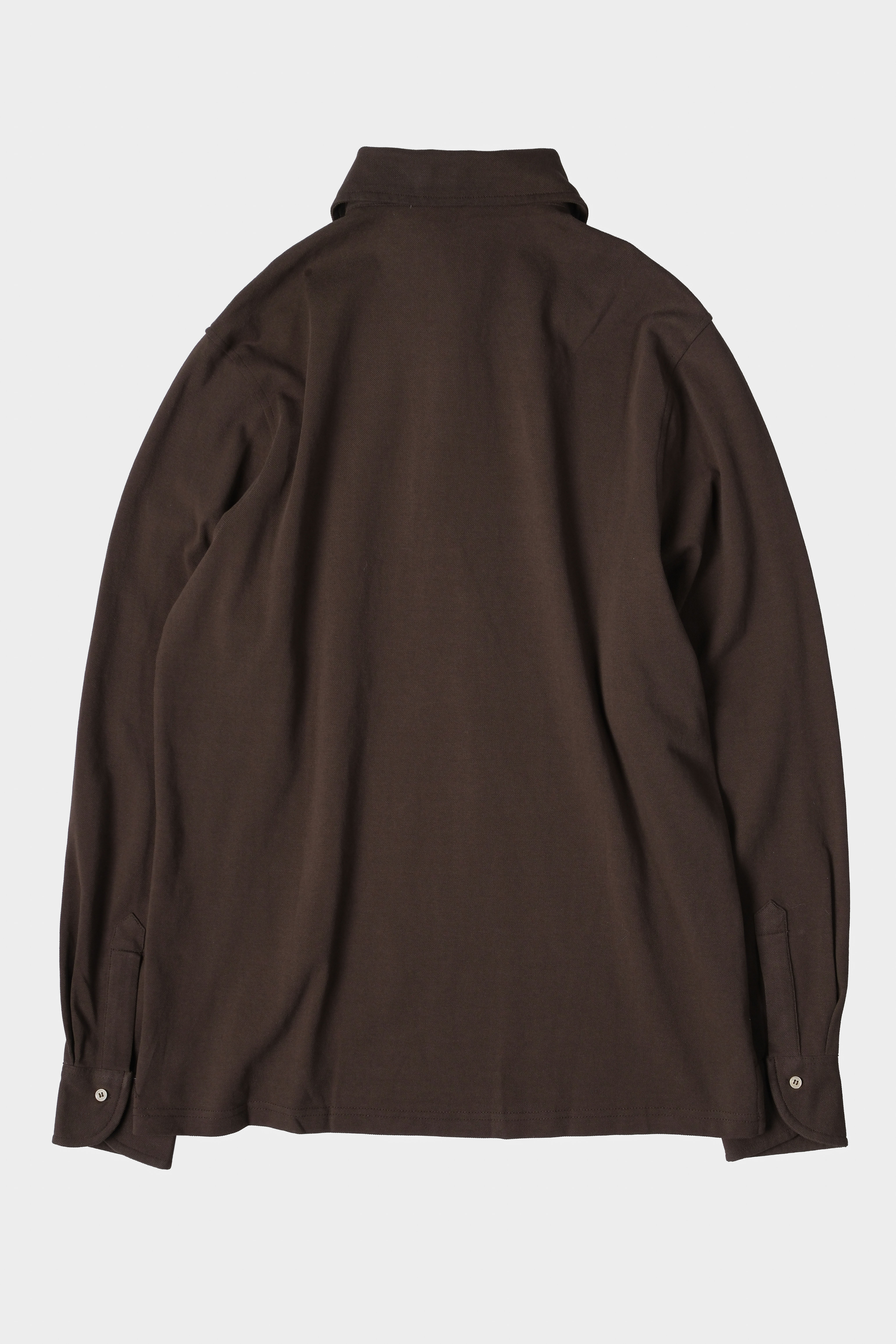 Chocolate Long Sleeve Button Down Polo