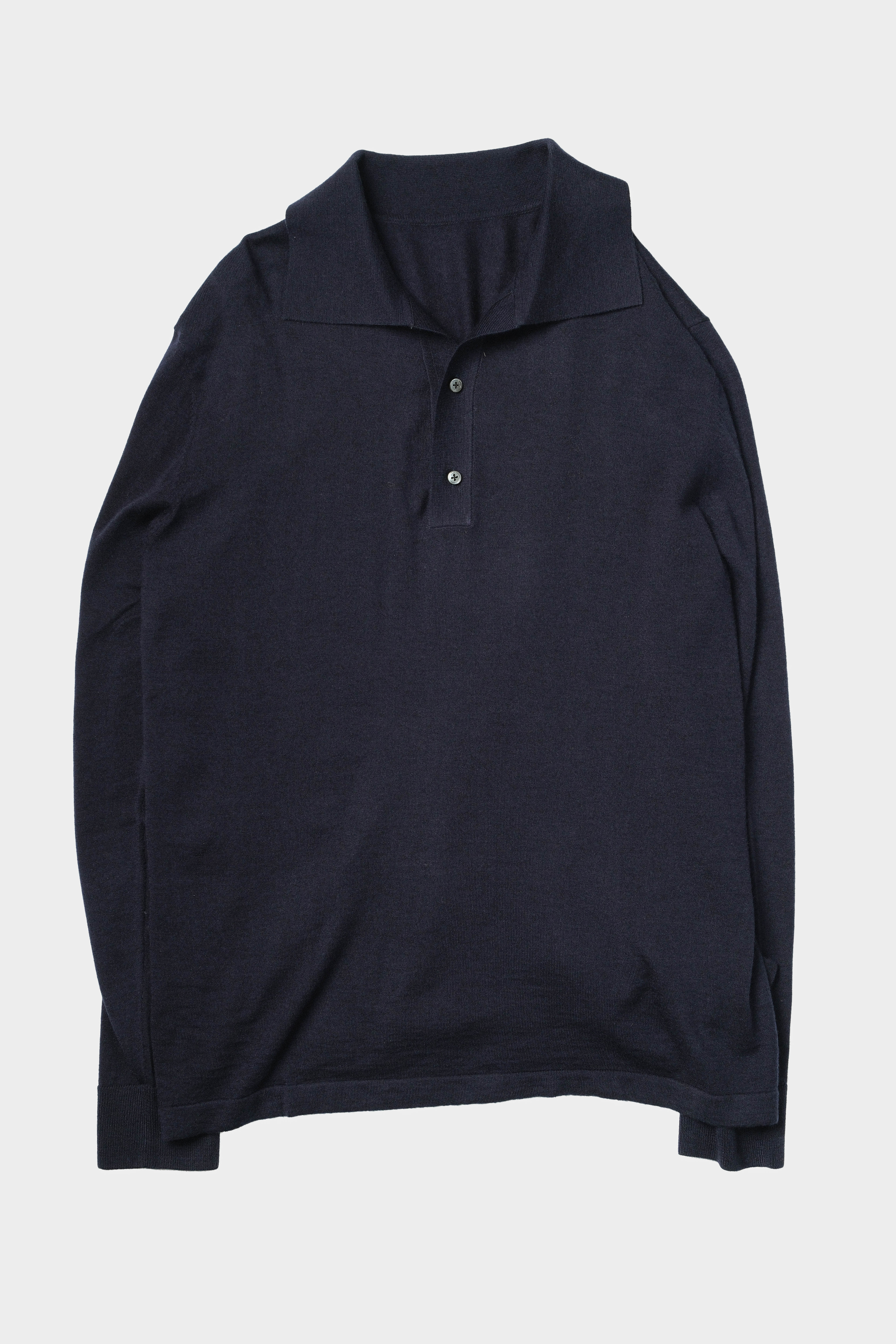 Navy Merino Wool Polo