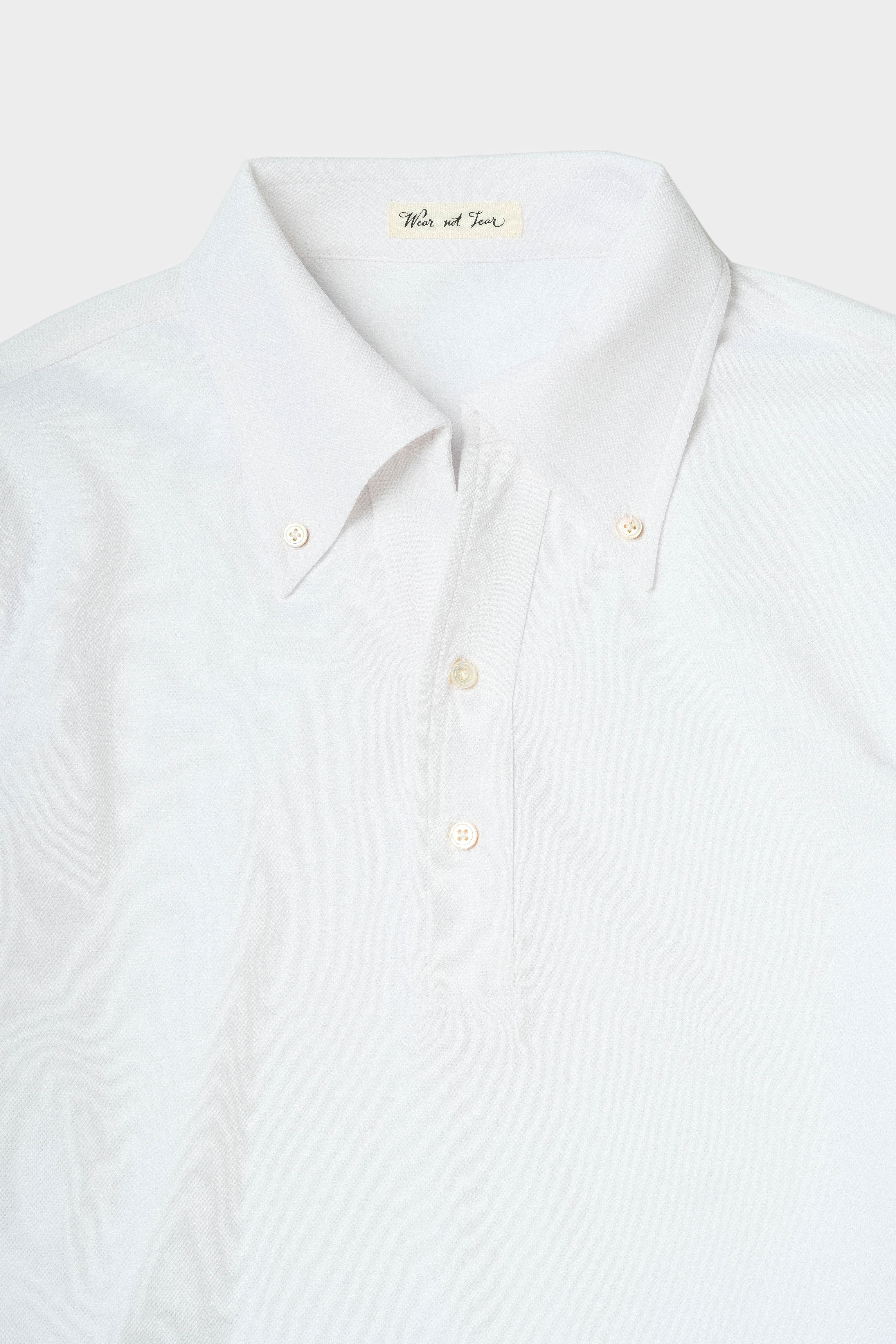 White Long Sleeve Button Down Polo