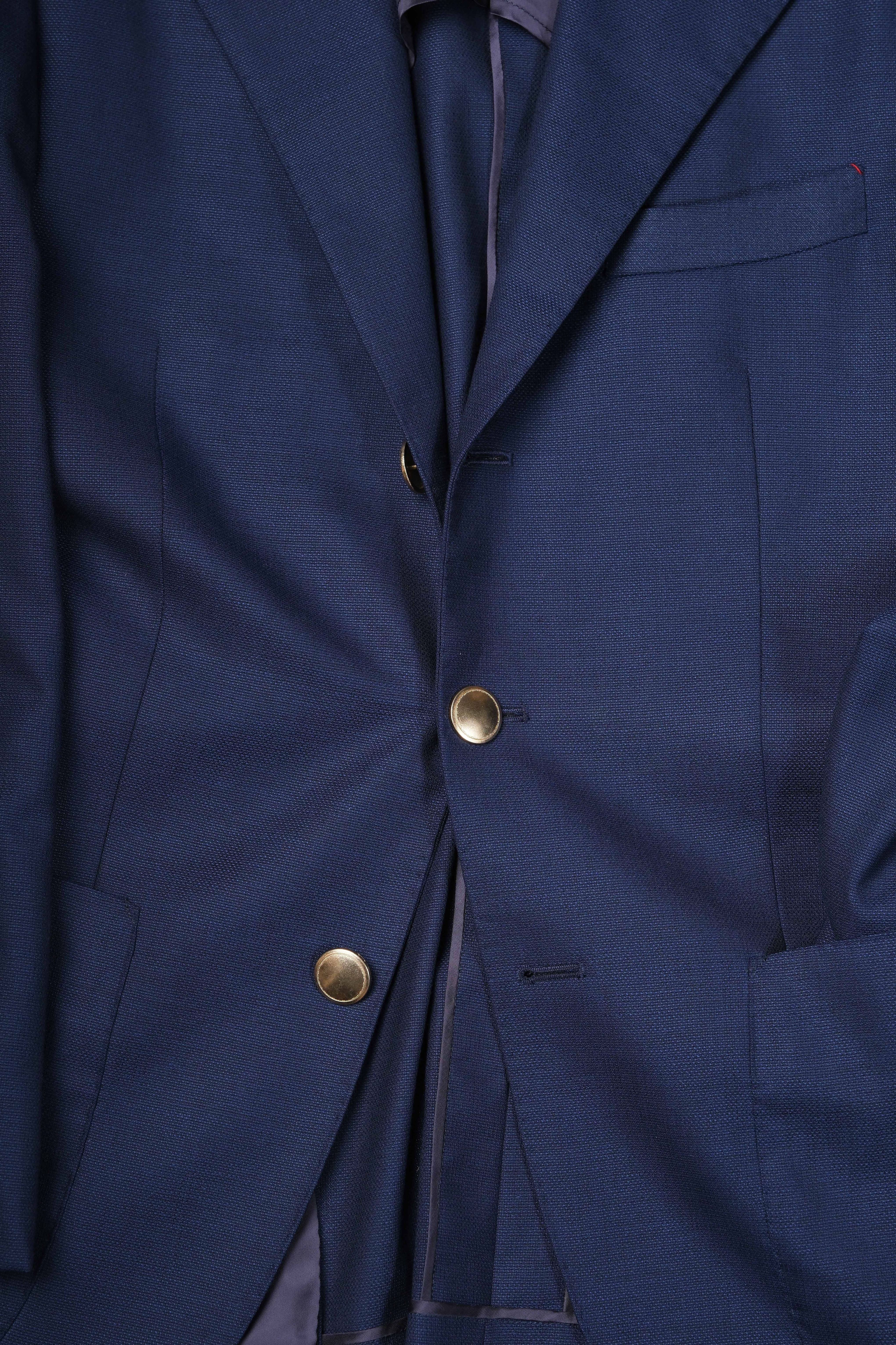 Navy Wool Single Breasted Jacket