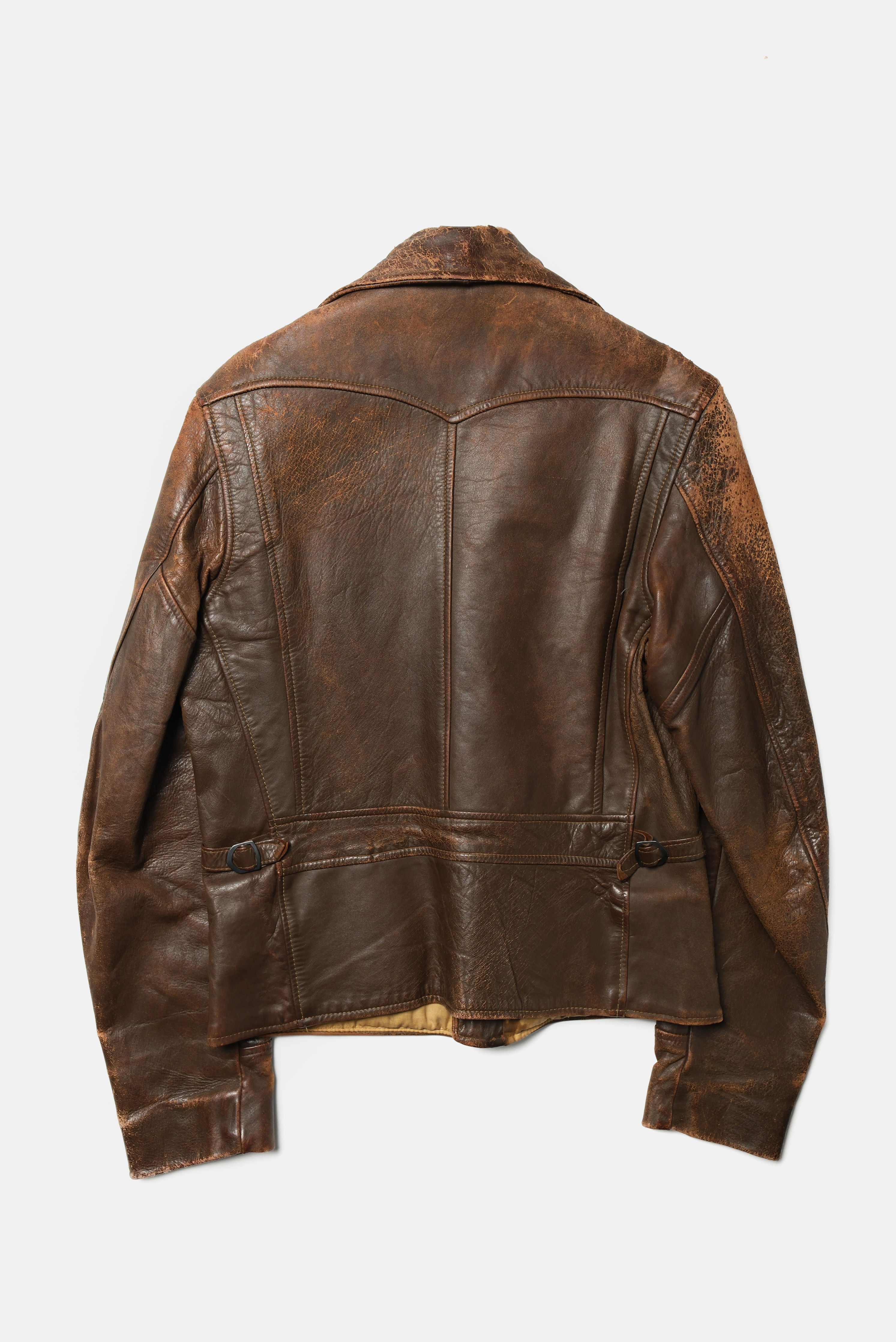 Brown Leather Vintage Motorcycle Jacket