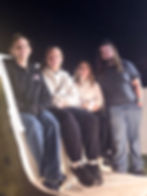 R to L: Jake, Annie's daughter Alice, Anthony (Alice's boyfriend), and Annie.