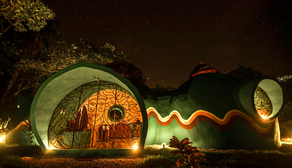 dome house at night