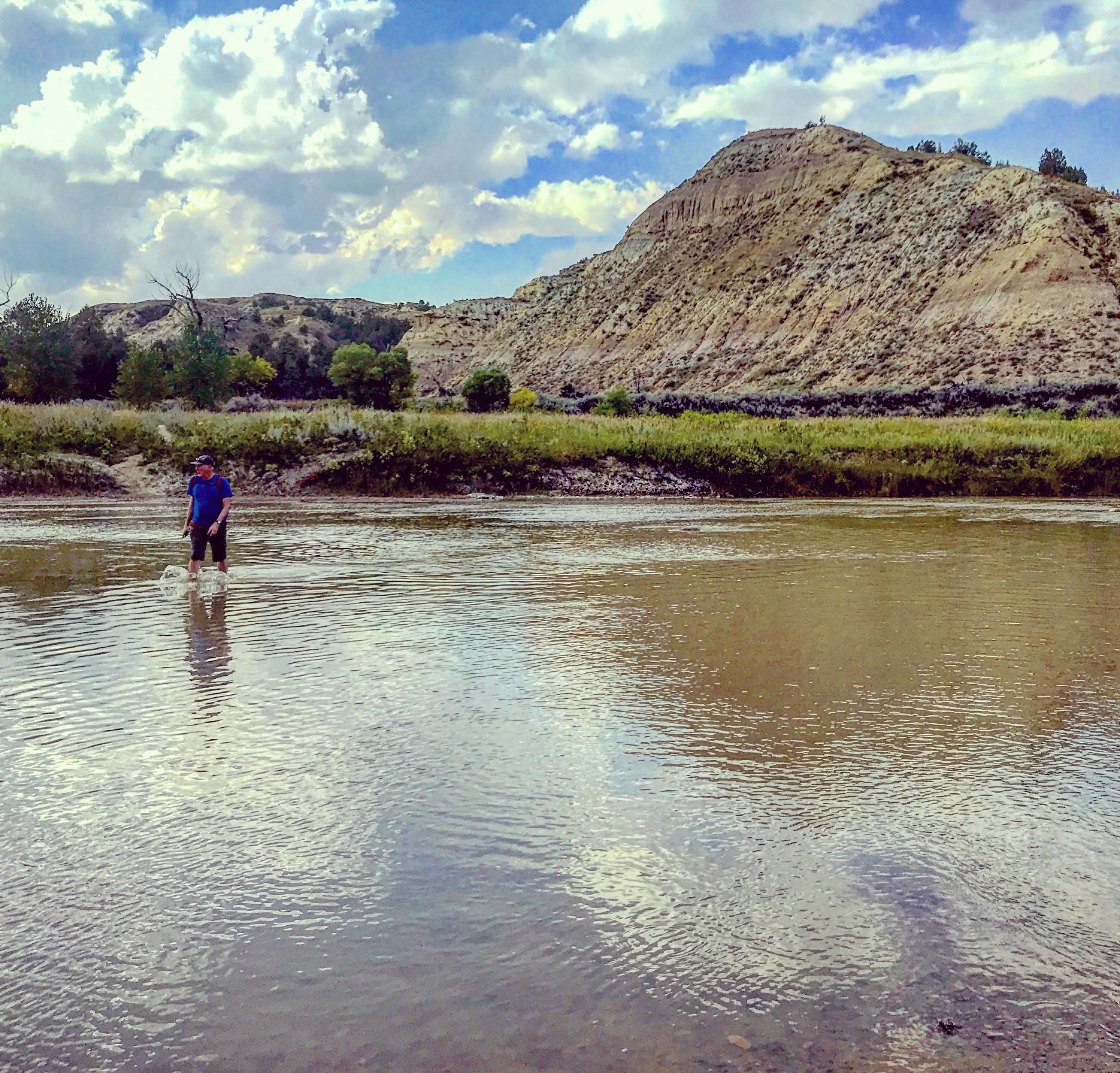 Matt crossing the Little Missouri