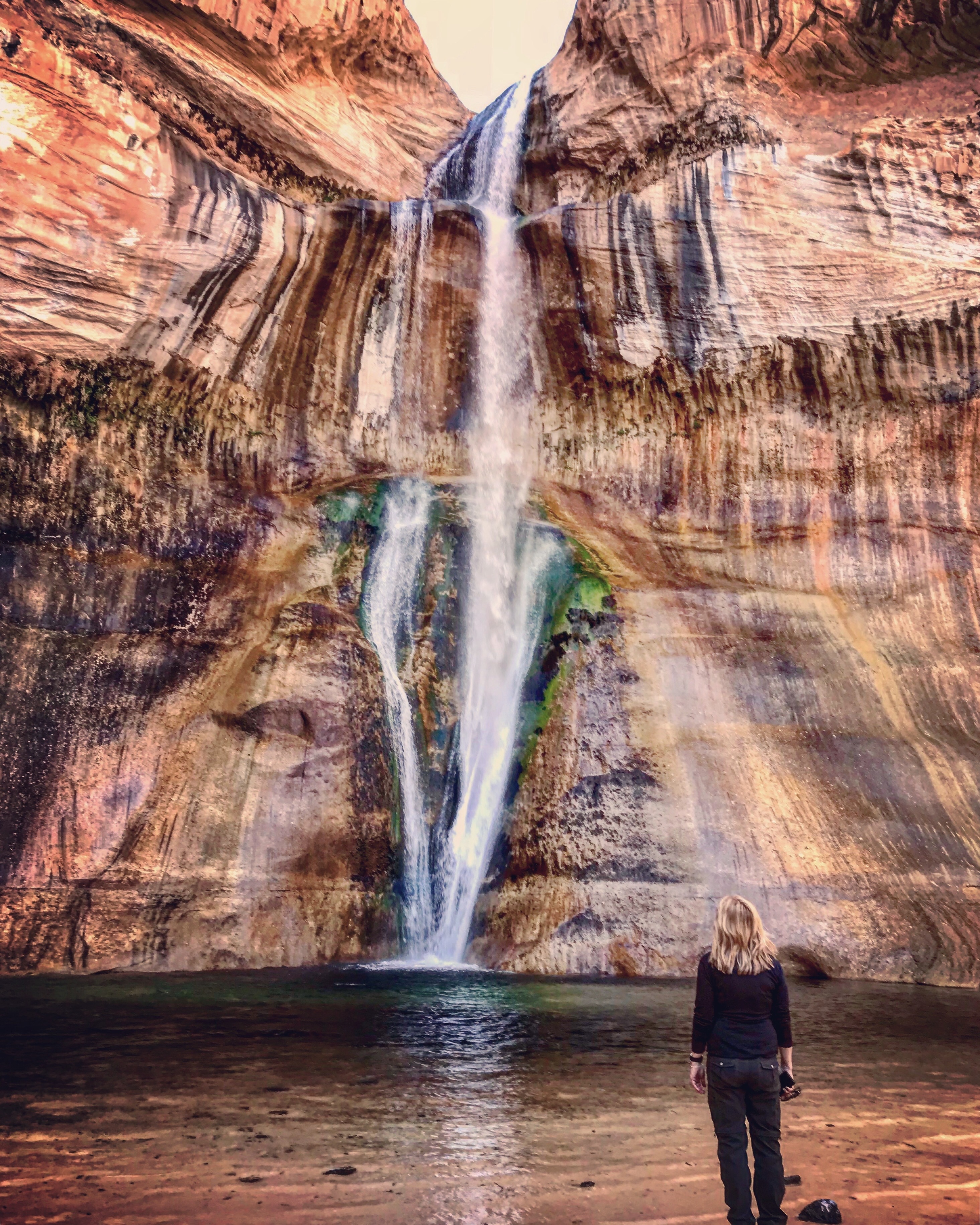 Karen at Lower Calf Creek Falls