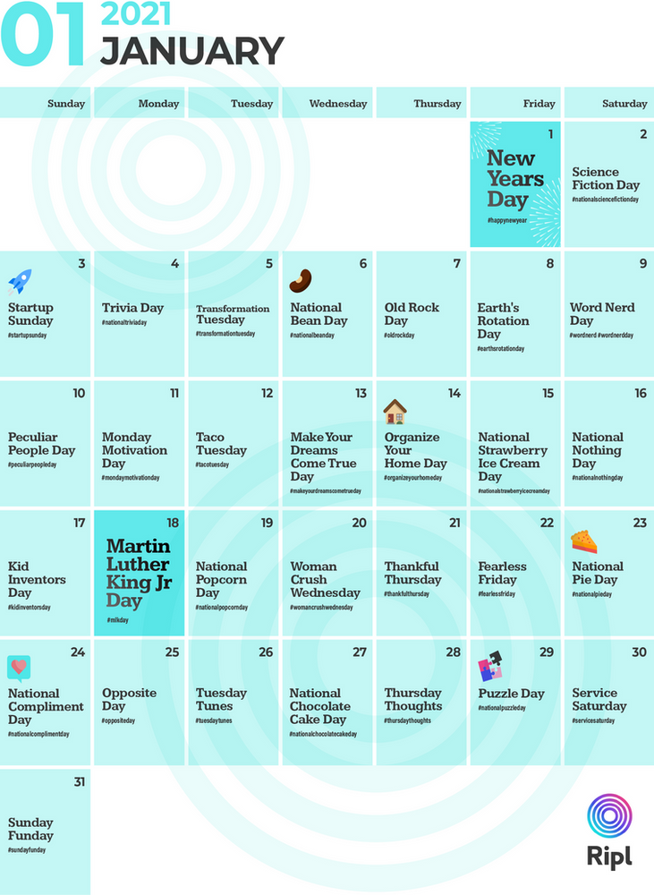 January 2021 Social Media Holiday Content Calendar For Small Businesses january-2021-social-media-holiday-content-calendar-for-small-businesses