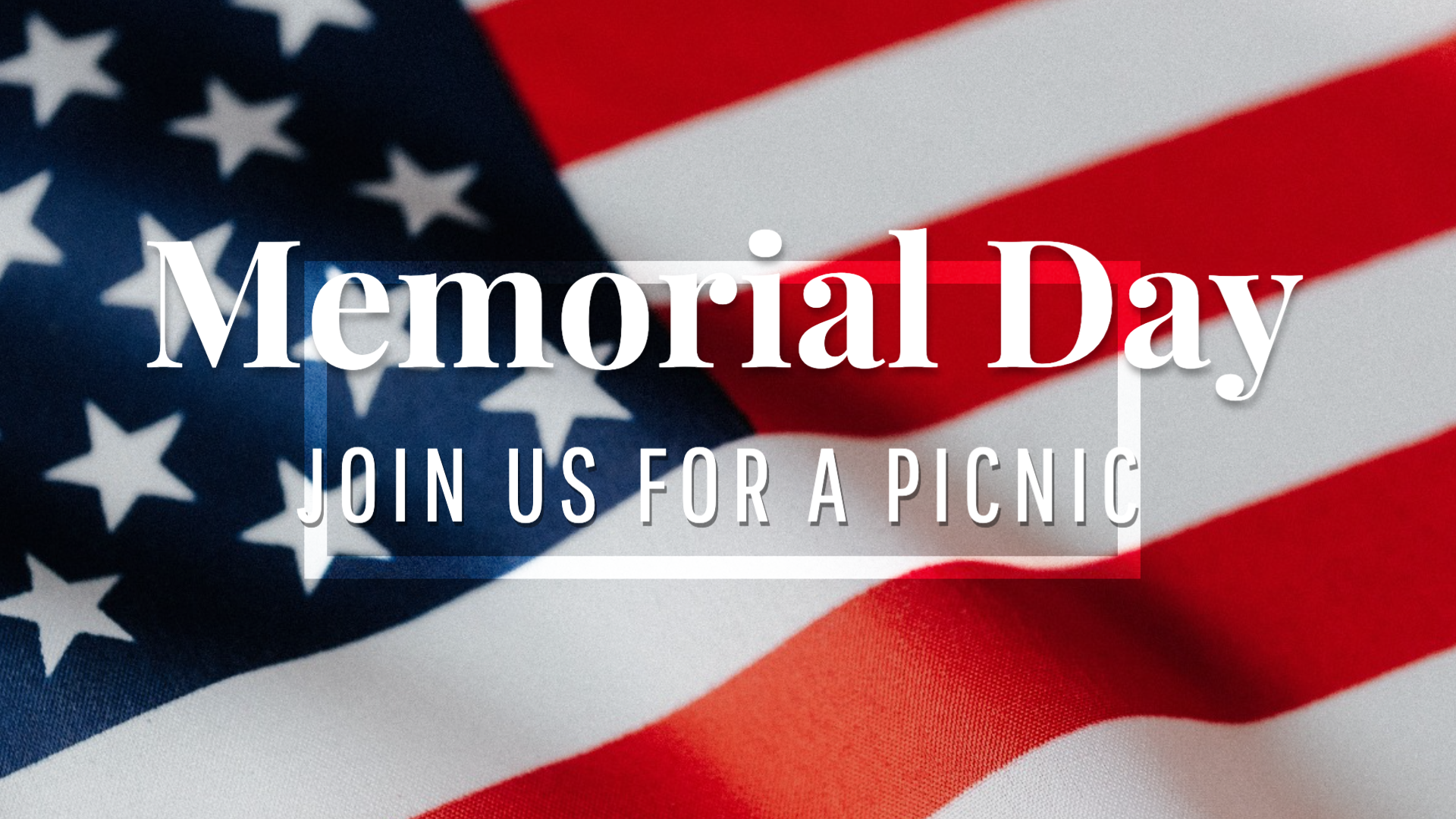 Memorial Day picnic social media post template with American Flag