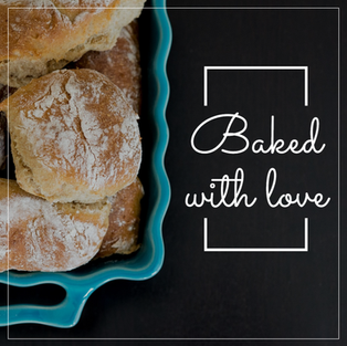 Fall social media post template with fresh baked Thanksgiving rolls on dark background