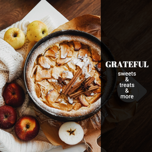 Grateful Thanksgiving apple pie post template for social media for bakeries and restaurants with cinnamon and apples