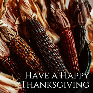 Thanksgiving social media post template with festive seasonal fall decorative Indian corn