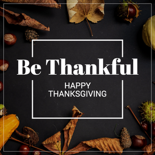 Be thankful Thanksgiving template with fall foliage and autumn leaves, gourds, and pumpkins