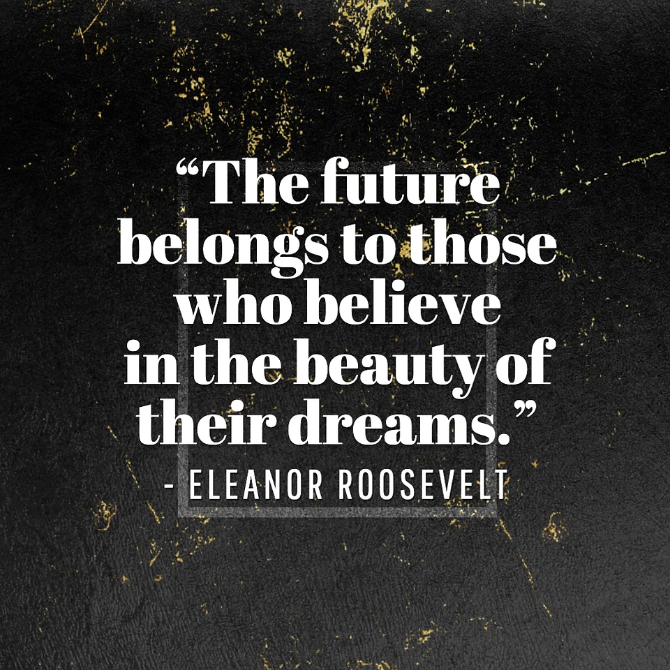 New Year social media post template with a quote by Eleanor Roosevelt