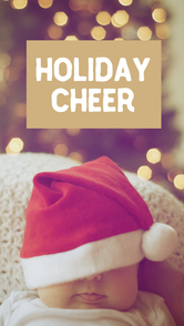 Holiday cheer baby santa hat social media story template