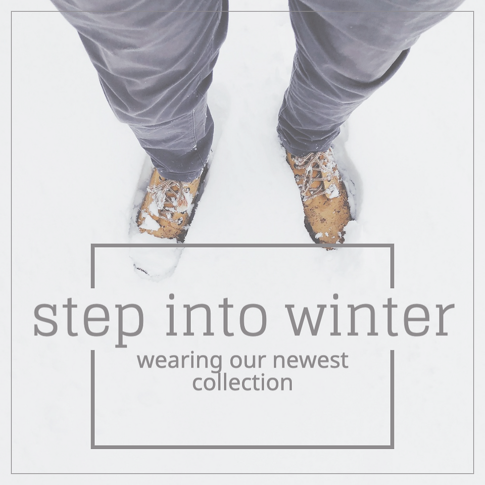 Step into winter snowy social post