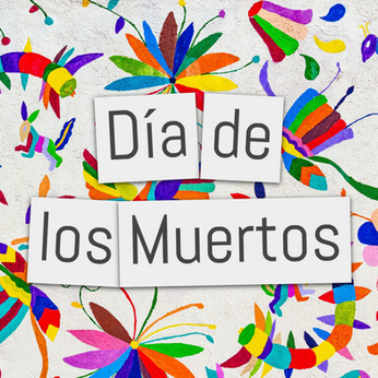 Colorful Dia de los Muertos Day of the Dead social media post template