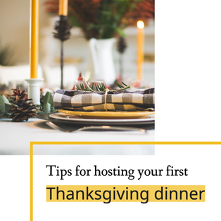 Tips for hosting your first Thanksgiving dinner tablescape fall table setting with orange and yellow