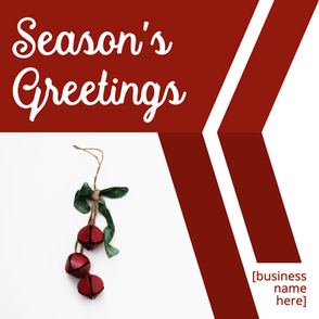 Season's greetings holiday red and white social media template
