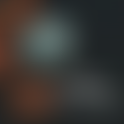 Happy Thanksgiving template for social media with orange and white pumpkins on a dark background