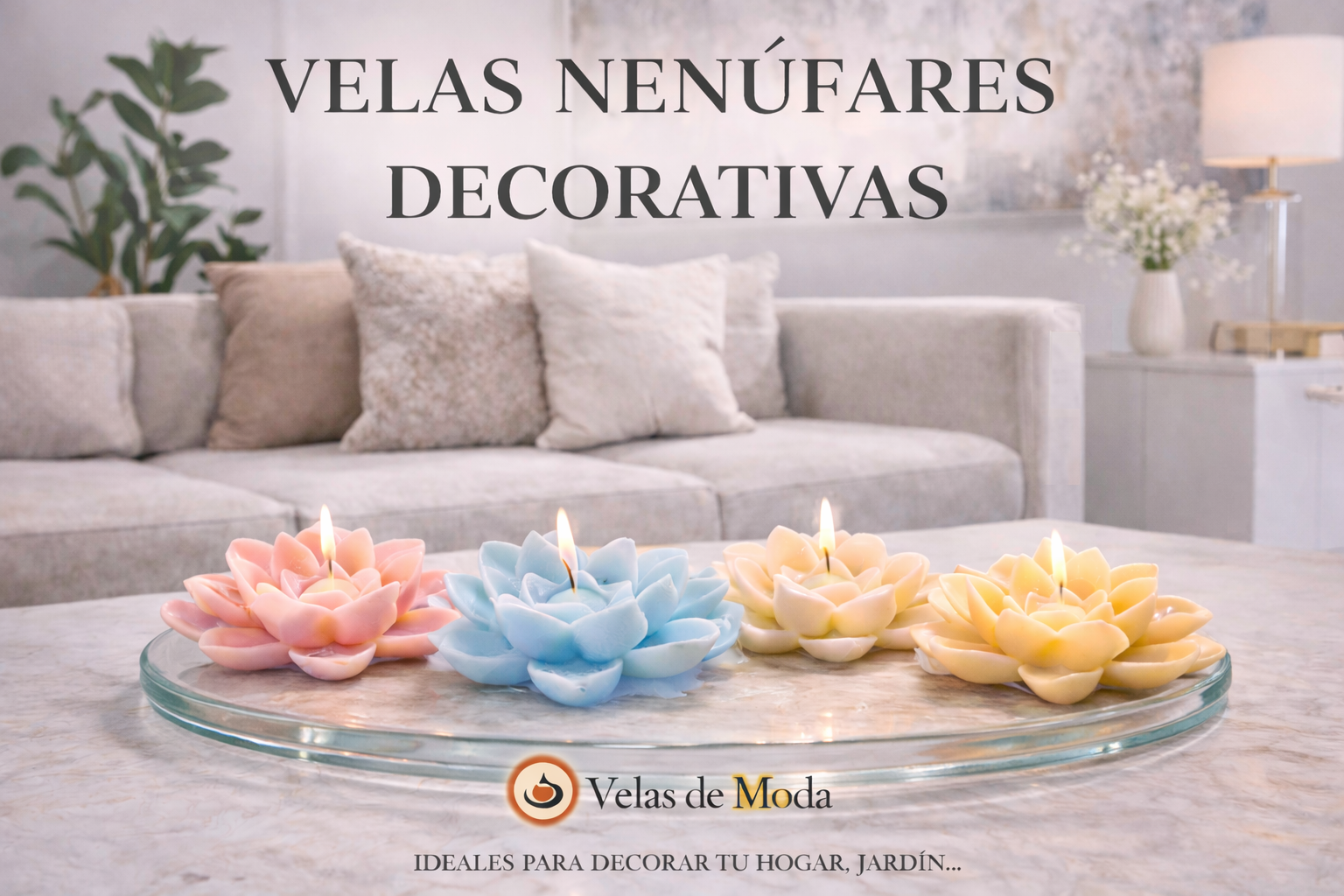 VELA NENUFAR. PACK TRES UNIDADES.