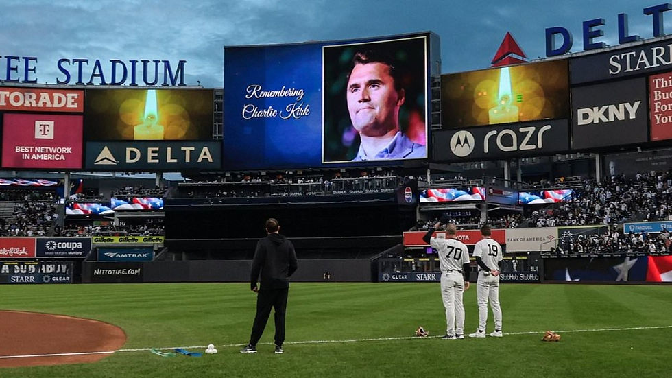 This author grew up a diehard Boston Red Sox fan, bitter rival to the New York Yankees. Yet their two class acts this week, memorializing Charlie Kirk then setting differences aside to welcome President Trump, have tendered this author's heart. Contrast with the repugnant reaction of a certain horror author and Red Sox fan from Bangor.