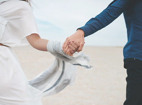 Lovers Holding Hands