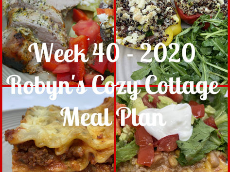 Cozy Cottage Meal Plan Week 40 - 2020