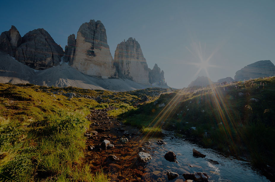 Homepage background image of mountains and stream