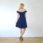 Ginger Off the Shoulder Frill Dress full back view