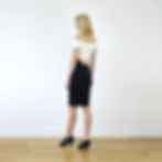 Bardot Off Shoulder Two-Tone Bodycon Dress full back view