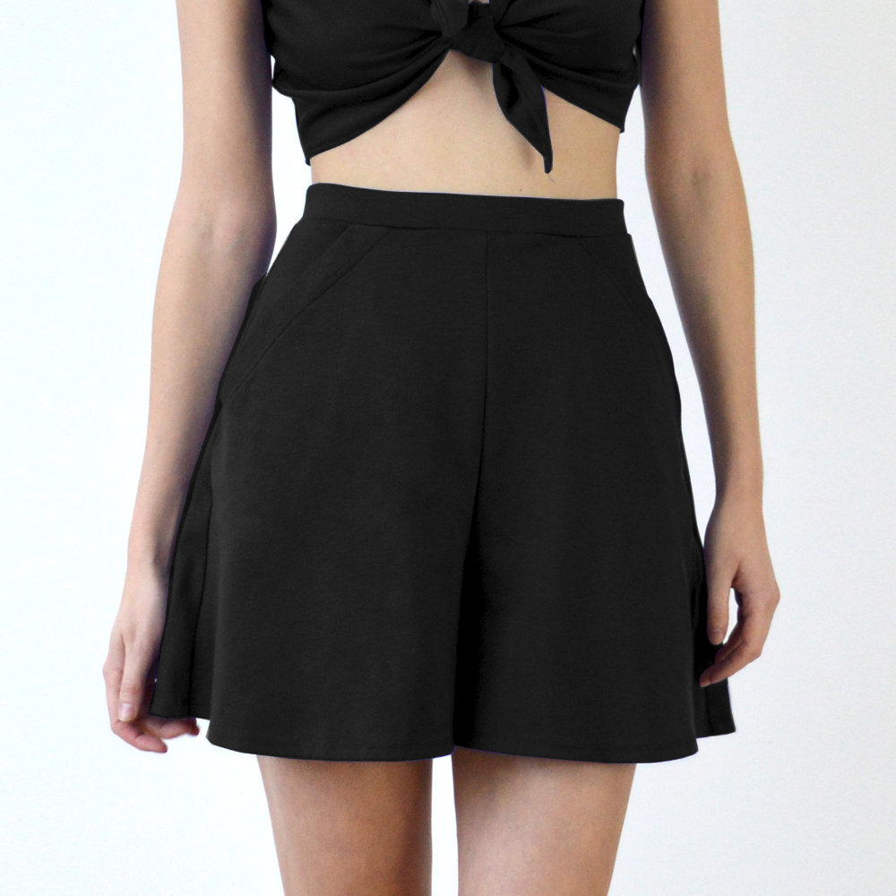 Black short culottes clearance