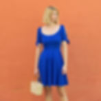 Holiday outfit Nanette scoop neck skater sundress in royal blue