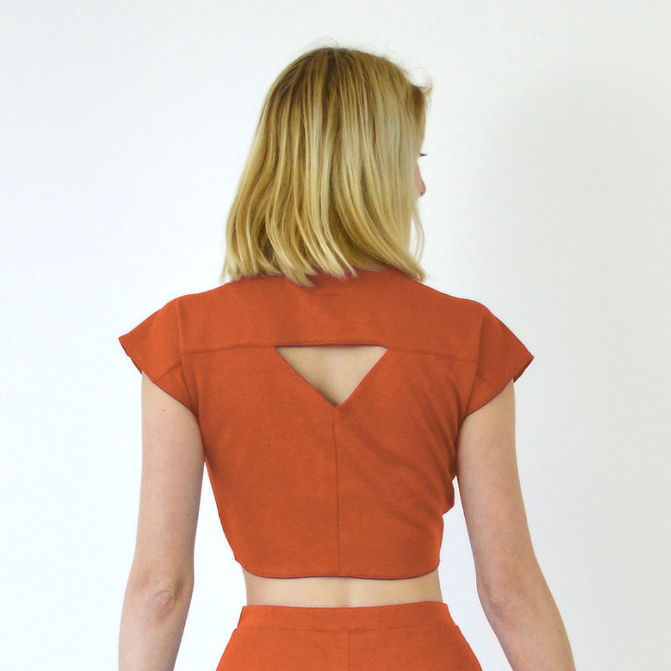 TIE UP TOP | Vintage Style Crop Top in Burnt Orange