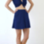 1940s Beach Style Flared Shorts in Navy front view