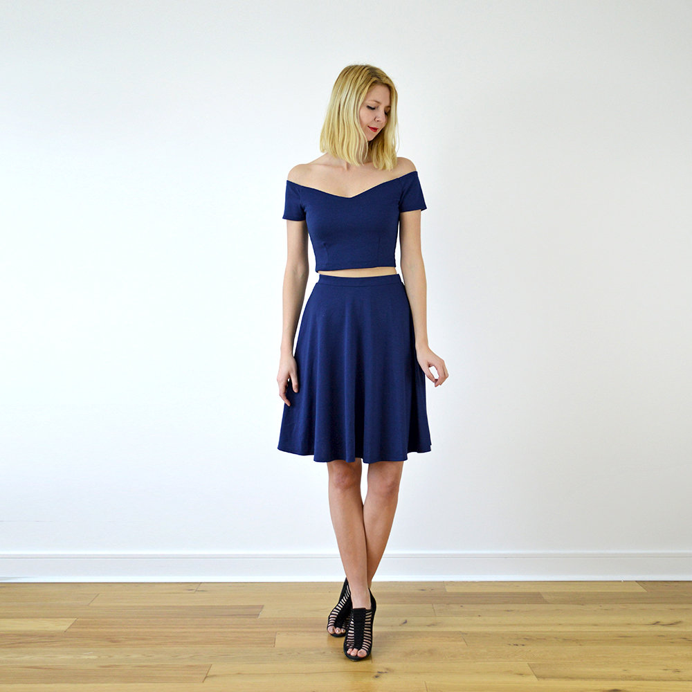 crop top skater dress