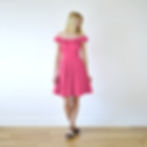 Ginger Off Shoulder Frill Dress full front view