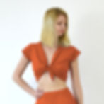 TIE UP TOP | Vintage Style Crop Top in Burnt Orange