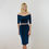 Thumbnail: Navy velvet co-ord with off-the-shoulder top and sleek midi skirt, a refined and modern take on eveningwear.