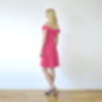 Ginger Off Shoulder Frill Dress full back view