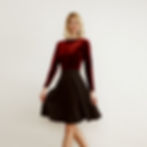 Sabrina Red Velvet Bodysuit Top with skirt