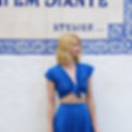 TIE UP TOP | Pin-Up Cut Out Crop Top in Royal Blue