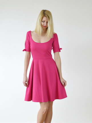 Nanette spring skater dress in hot pink