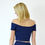 Thumbnail: Coco Crop Top with Skater Skirt Set in Navy back top view